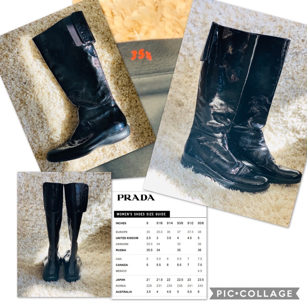 Prada Black Patent Leather Boots